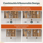 Silverware Organizer Large, Magnetic Connected Expandable 13 Slots Silverware Drawer Organizer From 21 to 37.4 Inches, Adjustable Flatware and Cutlery Holder, Bamboo Utensil Tray for Kitchen Acacia - Image 5