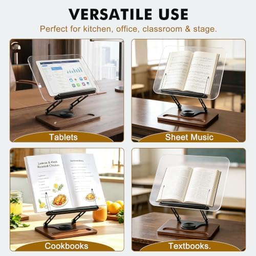 Book Stand for Reading, Adjustable Acrylic Cookbook Stand - Image 6