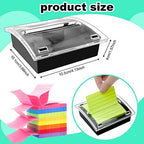 6 Pcs Pop Up Sticky Note Dispenser Sticky Note Holder Pop Up Note Dispenser Transparent Top for 3 x 3 Inch Sticky Notes School Office Home Store Black Base Clear Top - Image 3