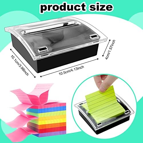 6 Pcs Pop Up Sticky Note Dispenser Sticky Note Holder Pop Up Note Dispenser Transparent Top for 3 x 3 Inch Sticky Notes School Office Home Store Black Base Clear Top - Image 3