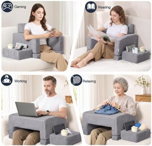Lap Desk Pillow for Laptop, 2-in-1 Reading Pillow with Arm Rest for Lap - Image 7