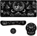 Dark Fantasy Desk Mat Set Magic Gothic Celestial Emblem Large Mouse Pad with Wrist Rest 4in1 Desk Mat for Desktop Ergonomic Computer Desk Arm Wrist Anti-Slip Computer Mouse Pad Home Office Gaming by Unknown