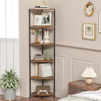6 Tier Corner Plant Stand Shelf, 54.4", Rustic Brown - Image 4