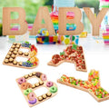 4PCS Charcuterie Letters 12” Fillable Cardboard Letters “Baby” Tray for Baby Shower, Wood Cupcake Chocolate Candy Dessert Decorative Tray (Baby-Wooden) by MRPAPAMakeLifemoreEasy