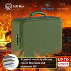 DocSafe 5200°F Fireproof Document Organizer Box with Lock, Green (Soft) - Image 2