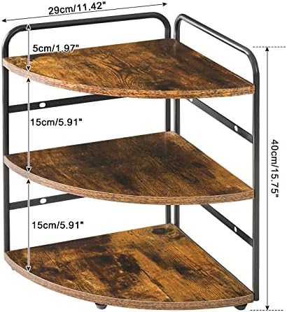 IBUYKE Corner Shelf,Wood Kitchen Spice Organizer,Brown TWJ002H - Image 3