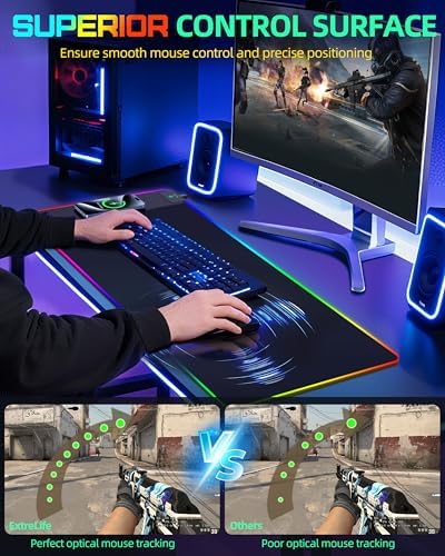 RGB Gaming Mouse Pad with 15W Magnetic Wireless Charging, 31.5"x15.7" - Image 4