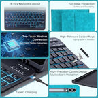 Keyboard Case for Samsung Galaxy Tab S10 Lite/S10 FE/S9 FE 5G 10.9"/S9,Mouse and 7 Color Backlit Keyboard,Pencil Holder, Magnetic Detachable,Premium PU Leather Cover with Auto Sleep/Wake,Blue+Mouse - Image 3
