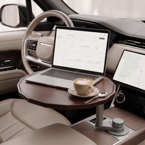 Car Desk for Laptop, Car Food Tray for Tesla Model Y/3, Car Tray Table, Cup Holder Tray for Eating, Laptop Work & Charging Stops, 4-Way Locking Base by Unknown