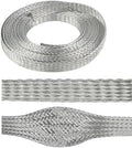 1/2" Wide Tinned Copper Braided Metal Wire Shielding Sleeve Ground Strap Automotive Flat Mesh Flexible Expandable Sheath (12mm ID-42ft) by BuyUneed