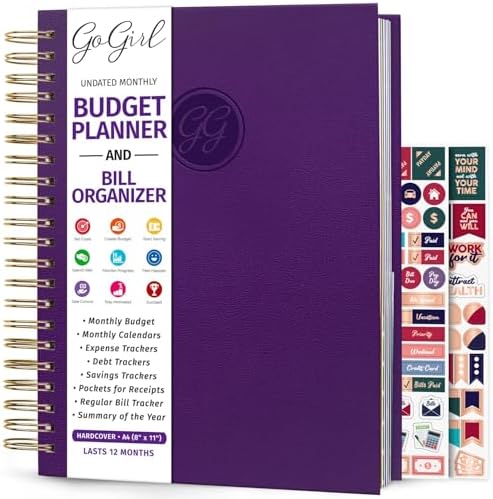 GoGirl Budget Planner & Monthly Bill Organizer with Pockets, Purple by GoGirlPlanner