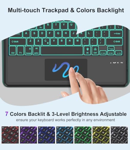 Touch Keyboard Case for Samsung Galaxy Tab S11 Ultra 14.6 Inch 2025, Galaxy Tab S11 Ultra Case Keypad with Precise Trackpad, Backlit Keyboard Cover with S Pen Holder for Samsung Tablet 14.6'', Green - Image 3