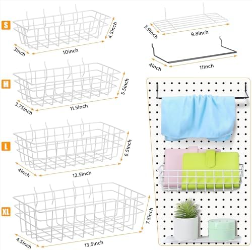 95-Piece Pegboard Accessories Set with Hooks, Cups, Wire Shelf, Tissue Box, Clothes Board for Garage, Workshop (Clear) - Image 3