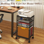 Sbanmao Rolling File Cart with 3 Drawers, Filing Cabinet, Hanging Folder Holder Organizer with Wheels, Under Desk Storage Utility Cart, File Cabinet Printer Stand for Home Office, Black - Image 6