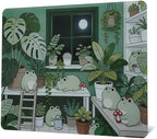 XVX Glass Mousepad Gaming, Cute Frog Hard Mouse Pads for Esports, Large Mouse Mat 410mm*310mm, Tempered Glass Mouse Pad Smooth Micro-Etched Surface with Improved Precision and Speed by GMKWTL