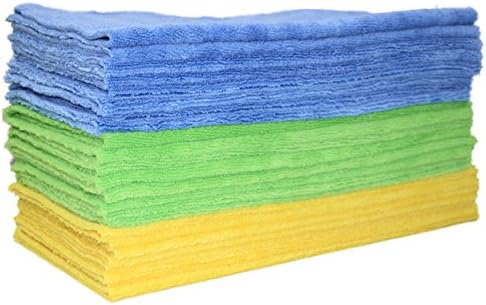 POLYTE Microfiber Cleaning Towel Ultrasonic Cut Edgeless, 16x16 in, 24 Pack by Polyte