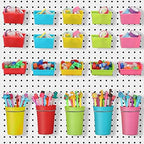 Yookeer 20 Pcs Pegboard Bins and Cups Accessories with Hooks, Mixed Color by Yookeer
