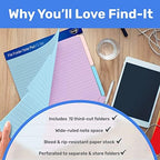 Find It File Folder Notepad - Pack of 72-9.5 x 12.5 Inch Notebook Organizer Folders for Filing, Document, and Clipboard Organization - Pastel - Image 6