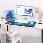 Large Keyboard Mouse Pad Set, Extended Mouse Pad+Keyboard Wrist Rest Support, Memory Foam Ergonomic Easy Typing, 4Pcs (31.5×11.8 in) Desk Pad Set for Office Home,Sea Turtle - Image 3
