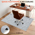 BAGAIL Office Chair Mat for Hardwood Floor, 48"x60" Heavy Duty Computer Chair Mat - Fast Flat & Smooth Glide - Non-Slip Desk Chair Floor Protector for Home Office - Gray Diamond - Image 4