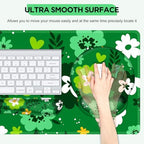 AIMSA Keyboard Mouse Pad Wrist Rest Set, Large Gaming Mouse Desk Pad with Wrist Support Ergonomic Design, 4 in 1 Mousepad for Home Office, Green Flowers - Image 3