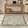 JTJ Office Chair Mat for Hardwood Floors, 36" x 48" Sage Green Vintage Rug by JTJ