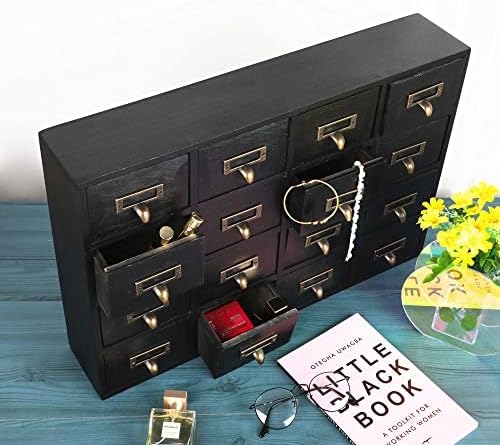 Apothecary Drawers Apothecary Cabinet with Drawers, Black - Image 5