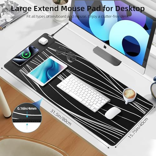 Mouse Pad with Magnetic Wireless Charging, 31.5"x15.8" XXL Desk Mat - Image 4
