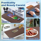 Wireless Charging Desk Mat, Mouse Pad, Brown-R, 32 * 16inch - Image 3