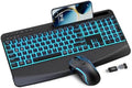 SABLUTE Wireless Backlit Keyboard and Mouse Combo, Rechargeable Quiet by SABLUTE