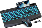 SABLUTE Wireless Backlit Keyboard and Mouse Combo, Rechargeable Quiet by SABLUTE