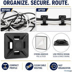 Kable Kontrol Zip Tie Mounts, 1/2” Black, 32000 Pcs Adhesive Backed - Image 6