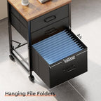 Maihail 3 Drawer Mobile File Cabinet on Wheels Fits A4 Size for Home Office - Image 7