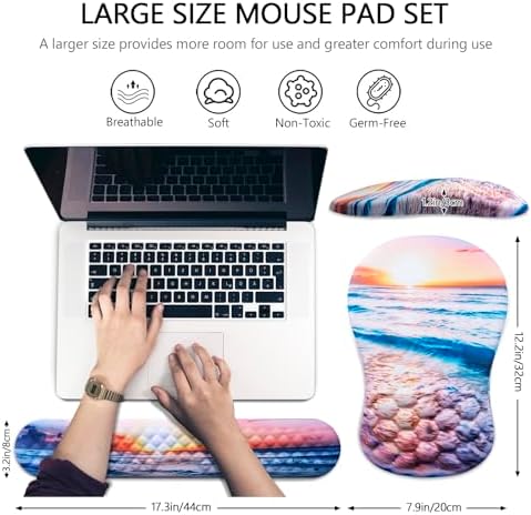 Ergonomic Mouse Pad with Wrist Support and Keyboard Wrist Rest Set - Image 5