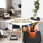 Beeveer 2 Pcs Black Under Desk Printer Stand 15.8 x 13.8 x 3.2 Inches - Image 4