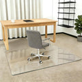 [Tempered Glass] Glass Office Chair Mat for Carpet Heavy 57" x 42"-1/5" Thick Premium Tempered Glass Duty Hard Glass Chair Mats -for Office Chair on Carpet or Hard Floor with 4 Anti-Slip Pads by Tcyzest