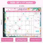 Ospelelf Desk Calendar 2026-2027 Large 22'' x 17'', 2026 Monthly Deskpad Calendar, 18 Month Calendar for Family Office, Use July 2026 - Dec 2027, Four Seasons Calendar - Image 5