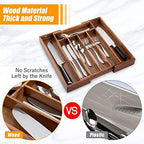 Bellsal Acacia Silverware Organizer Kitchen Drawer Organizer Expandable Bamboo Utensil Holder Cutlery Tray for Kitchen Utensil and Flatware Bedroom Office - Image 5
