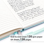 feela 12 Pack Notebooks Journals Bulk, Hardcover Notebook Classic Ruled Lined Journals with Pen Holder for Women Girls School Business Supplies, with 12 Black Pens, 120 GSM, 5.1”x8.3”, A5, Sky Blue - Image 3