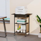 Arbuxzuy 3-Tier Printer Stand, Printer Table with Fabric Drawer, Industrial Printer Storage Cart with Wheels, Rolling Printer Stand for Heat Press Scanner Fax, Black - Image 6