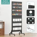 Peg Board Display Stand with Extra 32 Hooks 24" X70” Pegboard - Image 4