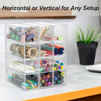 ZEXALOR Clear Desk Organizer Storage with 12 Drawers, Desktop Organizers, Bathroom Office Supplies, Plastic Storage Drawer for Makeup, Jewelry, Pen, Stationary, Hair Accessories, Sunglass (12-Drawer) - Image 4