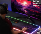 RGB Gaming Mouse Pad Large Extended Desk Mat 35.4x15.7in XXL XXXL Mousepad LED Light Up Keyboard Mat PC Gamer Desk Pad Gaming Accessories Extra Big Mouse Mat for Desk - Phantom Protocol - Image 3