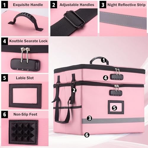 EXLIFBAG Fireproof File Organizer with Lock, 2 Layer - Image 2