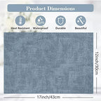 Faux Leather Placemats Set of 6,Heat Resistant Placemats for Dining Table, Easy Clean Non-Slip Place Mats, Waterproof Stain Resistant Wipeable Washable PU Table Mats, (Blue) - Image 2
