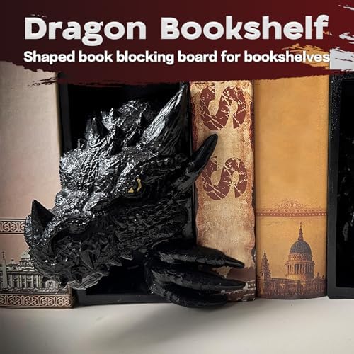 Dragon Bookshelf Decor,Dragon Bookends, Gothic Fantasy Bookends - Image 5
