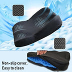 NEW-Vi Gel Seat Cushion, Thickened Big Breathable Honeycomb Design Absorbs Pressure Points Gel Cushion with Anti-Slip Cover Seat Cushion for Office Chair Home Car Seat Cushion - Image 5