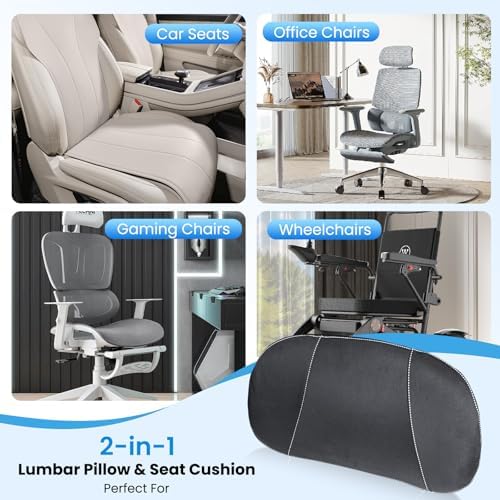 Car Lumbar Support Pillow for Driving, 2-in-1 Seat Cushion - Image 6