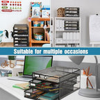 Zhanmai 2 Pack Black Desk Organizer Total Wire Mesh with Drawer, 3 Tier - Image 5