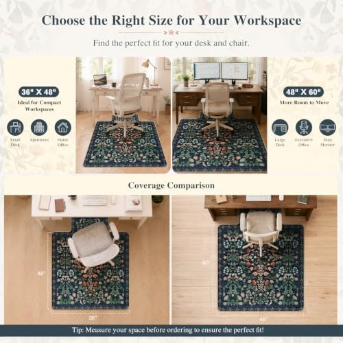 iCasso Office Chair Mat for Hardwood Floor, 48"X 60" Convex Black - Image 2